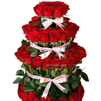 techxzon-bd-Magical-Lovely-Red-Roses-4-Tower-Bouquet-Luxury-Gift-Hamper-Best-Price-In-Bangladesh