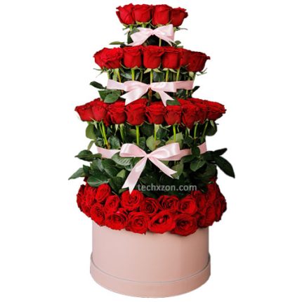 techxzon-bd-Magical-Lovely-Red-Roses-4-Tower-Bouquet-Luxury-Gift-Hamper-Best-Price-In-Bangladesh